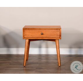 Cozy Luxe Medium Brown 1 Drawer Nightstand