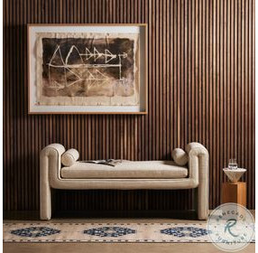 Mitchell Thames Cream Performance Fabric 63" Accent Bench