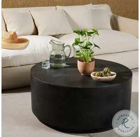 Javi Aged Grey Outdoor Round Coffee Table