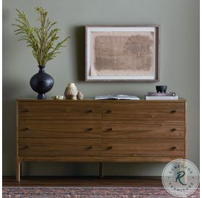 Arturo Natural Walnut Veneer 6 Drawer Dresser
