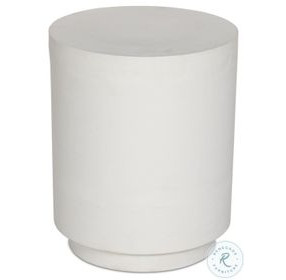 Javi Matte White Cast Aluminum Outdoor Round End Table