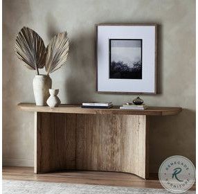 Brinton Rustic Oak Veneer 78" Console Table