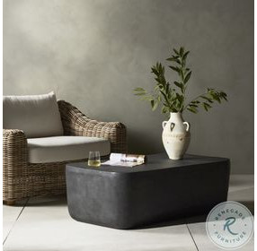 Basil Aged Grey Rectangular Outdoor Coffee Table