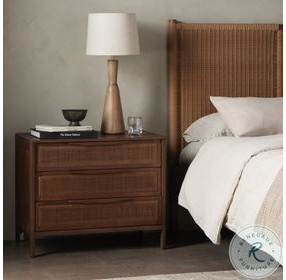 Sydney Brown Wash Mango Large 3 Drawer Nightstand