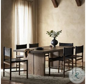 Warby Worn Oak Veneer Rectangular Dining Room Set