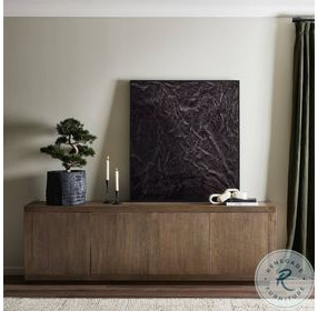 Warby Worn Oak Veneer 4 Door Sideboard