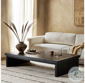 Warby Worn Black Veneer Rectangular Coffee Table