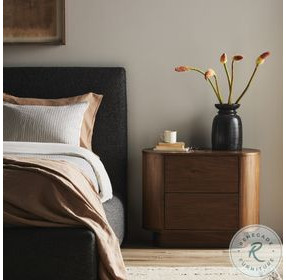 Paden Seasoned Brown Acacia 2 Drawer Nightstand