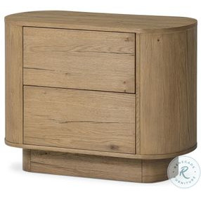 Paden Worn Oak Veneer 2 Door Nightstand