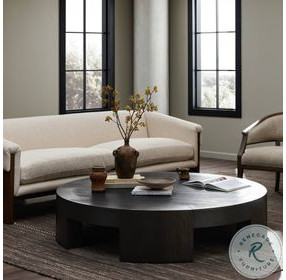 Sheffield Charcoal Oak Veneer Large Round Coffee Table