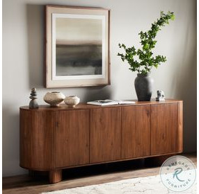 Paden Seasoned Brown Acacia 4 Door Sideboard