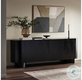 Paden Aged Black Acacia 4 Door Sideboard
