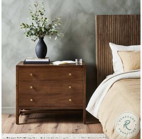 Sullivan Saddle Tan Veneer 3 Drawer Nightstand