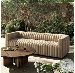 Augustine Casa Cream 96" Upholstered Outdoor Sofa