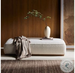 Sinclair Knoll Natural Cocktail Performance Fabric Rectangular Ottoman