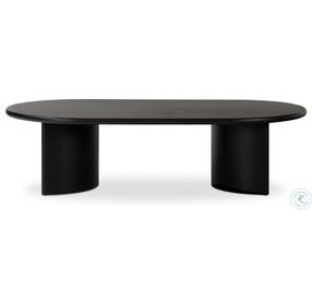 Paden Aged Black Acacia Oval Occassional Table Set