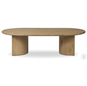 Paden Worn Oak Veneer Oval Occassional Table Set