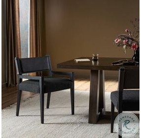 Ferris Gibson Black Performance Fabric Dining Armchair Set of 2
