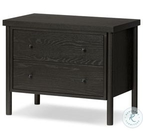 Roark Ebony Oak Veneer 2 Drawer Nightstand