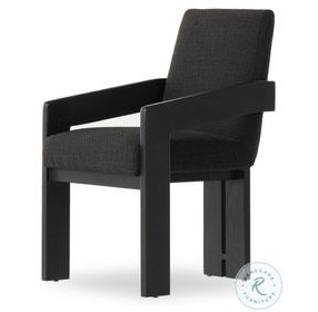 Roxy Gibson Black Performance Fabric Dining Armchair