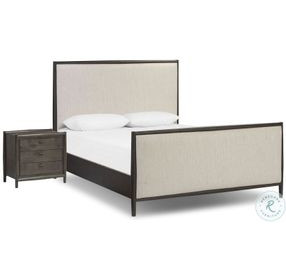 Glenview Cracked Smoked Black Veneer Upholstered Bedroom Set