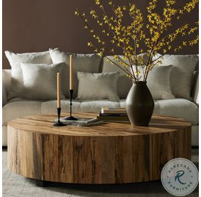 Hudson Spalted Primavera Large Round Occassional Table Set