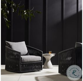 Porto Venao Charcoal Outdoor Swivel Chair