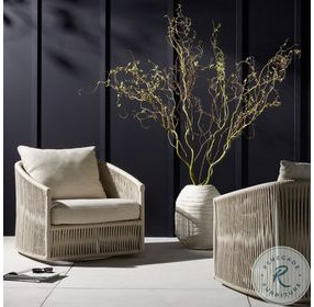 Porto Faye Sand Outdoor Swivel Chair