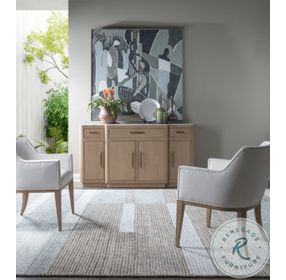 Simpatico White Oak and Carrara Marble Top Buffet