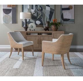 Simpatico White Dove Performance Fabric Woven Arm Chair