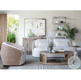 Simpatico White Oak and Brazilian Slate Oval Cocktail Table