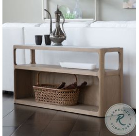 Simpatico White Oak and Carrara Marble Top Sofa Table