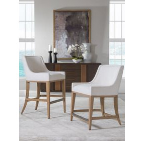 Simpatico White Dove Performance Fabric Barstool