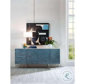 Signature Designs Ivory and Blue Deepwater TV Stand