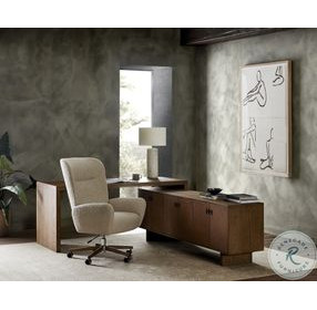 Posada Amber Oak Veneer 78" L-Shaped Desk