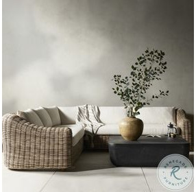 Messina Chunky Sand Woven Outdoor 3 Piece Sectional