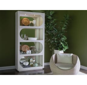 Solimar White Oak Etagere with LED