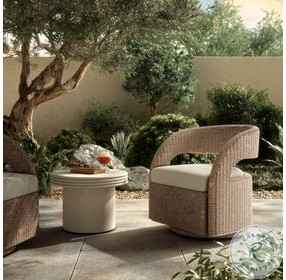 Hawkins Vintage White Outdoor Swivel Chair