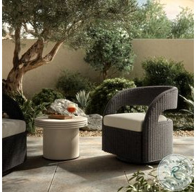 Hawkins Vintage Coal Outdoor Swivel Chair