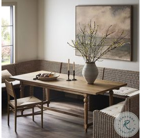 Blinn Worn Oak Veneer 124" Extendable Rectangular Dining Table