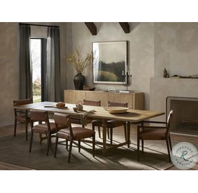 Blinn Worn Oak Veneer Extendable Rectangular Dining Room Set