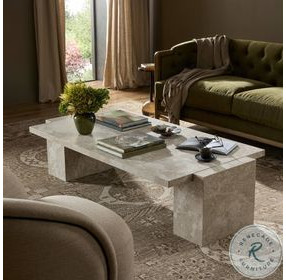 Romano Lunar Marble Rectangular Occassional Table Set