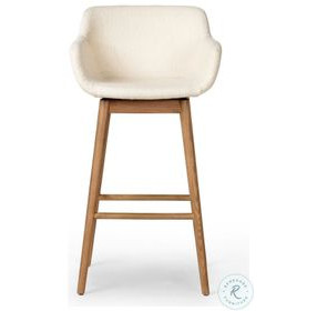 Hannah Kerbey Ivory Performance Fabric Swivel Bar Stool