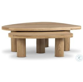 Zion Natural Oak Free Form Nesting Coffee Table Set