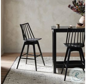 Lewis Black Oak Swivel Bar Stool