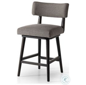 Cardell Alcala Nickel Performance Fabric Swivel Counter Height Stool