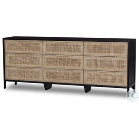 Sydney Black Wash 9 Drawer Dresser
