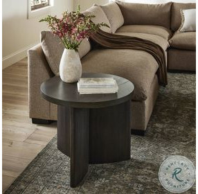 Toli Smoked Black Veneer Round End Table
