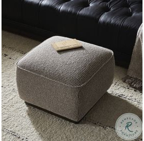 Sinclair Barrow Taupe Performance Fabric Square Ottoman