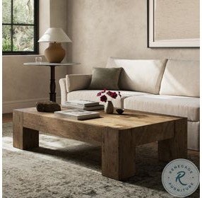Abaso Rustic Wormwood Oak Rectangular Coffee Table